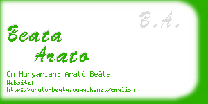 beata arato business card