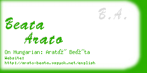 beata arato business card